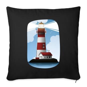 phare - Housse de coussin décorative 45 x 45 cm - noir - Devant