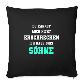 3 Söhne Eltern drei Söhne Elternschaft Geschenk - Sofakissenbezug 45 x 45 cm - Schwarz - Vorne