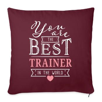 Meilleur entraîneur Meilleure Entraîneur au monde Idée de cadeau - Housse de coussin décorative 45 x 45 cm - bordeaux - Devant