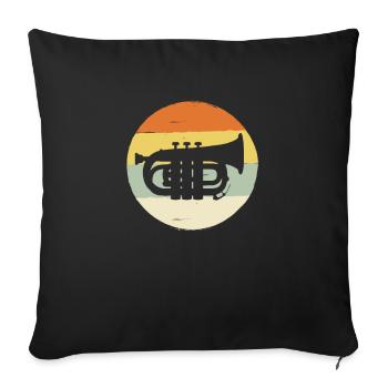 Cornet wind instrument musikverein orchester - Sofa pillowcase 17,3'' x 17,3'' (45 x 45 cm) - black - Front