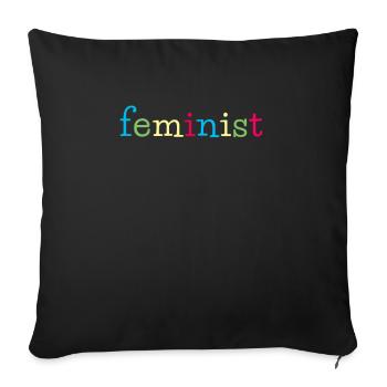 féminisme égalité des sexes - Housse de coussin décorative 45 x 45 cm - noir - Devant