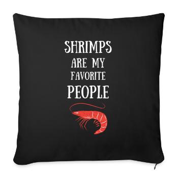 Crevette crevette aquarium crabe animal - Housse de coussin décorative 45 x 45 cm - noir - Devant
