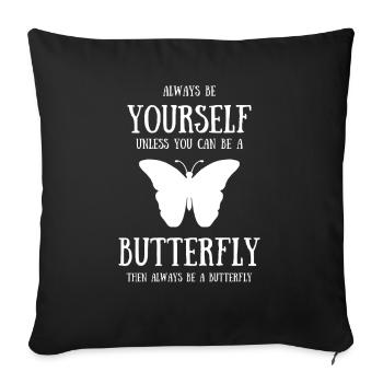 butterfly butterfly wings insects - Sofa pillowcase 17,3'' x 17,3'' (45 x 45 cm) - black - Front