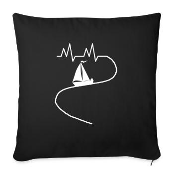 boat sailing ship sayings hobby sailing ship harbor - Sofa pillowcase 17,3'' x 17,3'' (45 x 45 cm) - black - Front