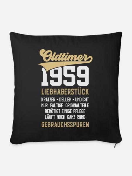 67. GEBURTSTAG OLDTIMER 1959 - Sofakissenbezug 45 x 45 cm - Schwarz