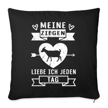 Ziegen Ziege Ziegenbock Lamm Bauer Landwirt Spruch - Sofakissenbezug 45 x 45 cm - Schwarz - Vorne