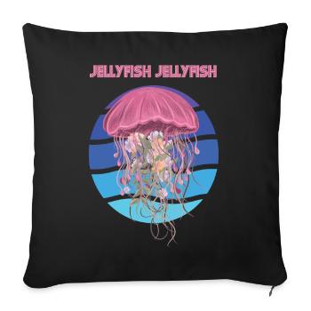 Jellyfish Ocean Underwater Marine Fish Diving - Sofa pillowcase 17,3'' x 17,3'' (45 x 45 cm) - black - Front