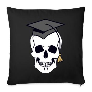 Totenkopf Schädel Gruselig Student Uni Halloween - Sofakissenbezug 45 x 45 cm - Schwarz - Vorne