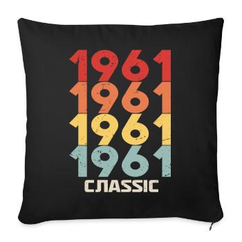 1961 Jubilee in classic vintage style 1961 - Sofa pillowcase 17,3'' x 17,3'' (45 x 45 cm) - black - Front