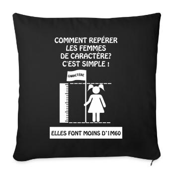 petite de caractère! - Housse de coussin décorative 45 x 45 cm - noir - Devant