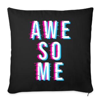 AWESOME - Sofa pillowcase 17,3'' x 17,3'' (45 x 45 cm) - black - Front