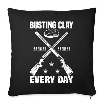 Tontaubenschießen Sprüche | Skeet Hobby Geschenke - Sofakissenbezug 45 x 45 cm - Schwarz - Vorne