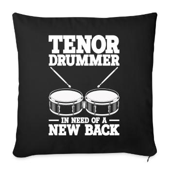 Tenortrommel Spieler - Sofakissenbezug 45 x 45 cm - Schwarz - Vorne
