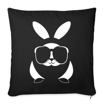 Funny Rabbit Sunglasses Cool Sunglas Rabbit - Sofa pillowcase 17,3'' x 17,3'' (45 x 45 cm) - black - Front