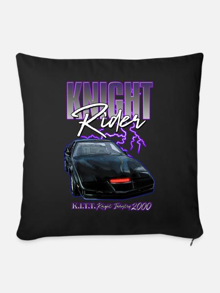 Knight Rider KITT Knight Industry 2000 - Housse de coussin décorative 45 x 45 cm - noir