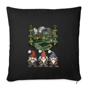 Waldbewohner Märchenfigur Fantasy Zwerge Märchen - Sofakissenbezug 45 x 45 cm - Schwarz - Vorne
