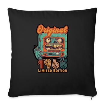 Original 1965 Limited Edition Kassette Geburtstag - Sofakissenbezug 45 x 45 cm - Schwarz - Vorne