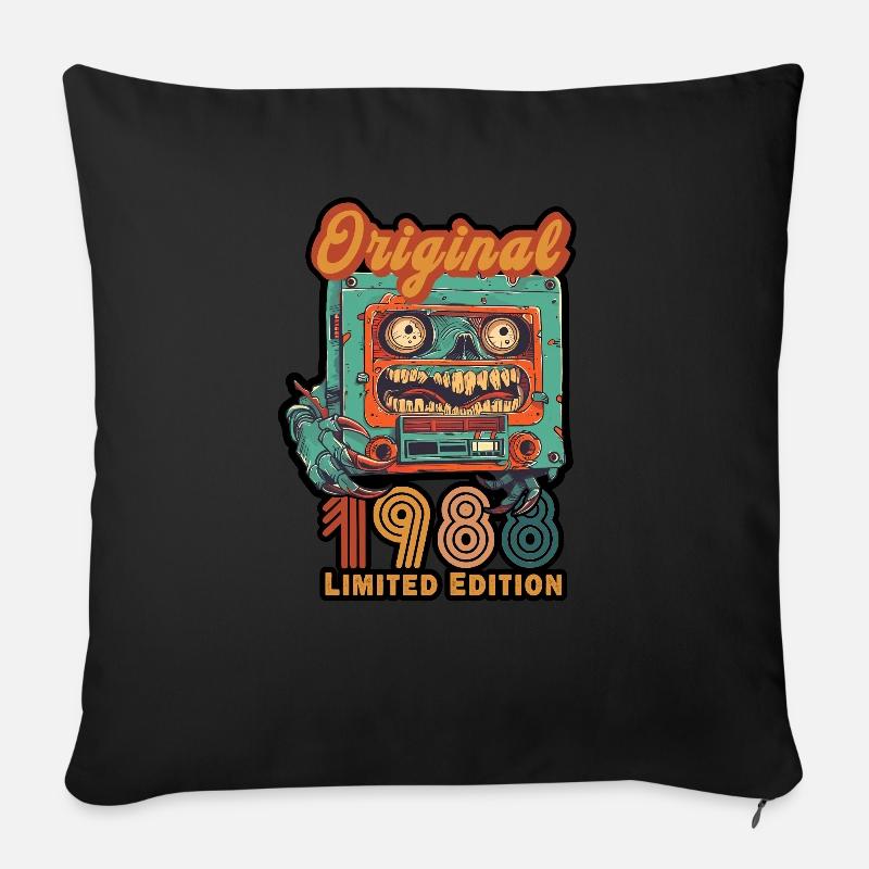 Limited Edition Geburtstag 1988 Retro Vintage - Sofakissenbezug 45 x 45 cm - Schwarz