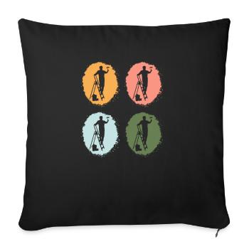 Painter, Artist, Art, Painting Brush Color Palette - Sofa pillowcase 17,3'' x 17,3'' (45 x 45 cm) - black - Front