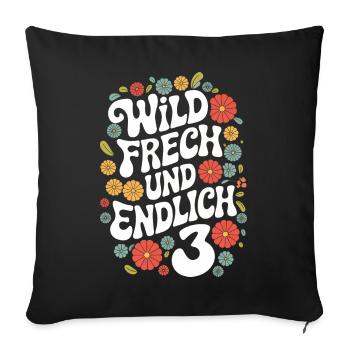 Birthday Gift 3 Years Children's Birthday - Sofa pillowcase 17,3'' x 17,3'' (45 x 45 cm) - black - Front