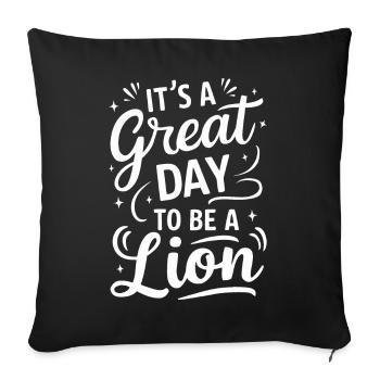 Lion Lion Animal Africa - Sofa pillowcase 17,3'' x 17,3'' (45 x 45 cm) - black - Front