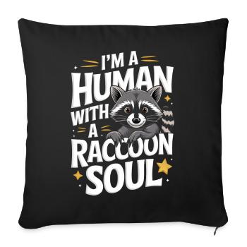 Raton laveur - Housse de coussin décorative 45 x 45 cm - noir - Devant