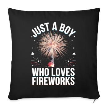 Pyrotechnie Feux d’artifice Pyrotechnie - Housse de coussin décorative 45 x 45 cm - noir - Devant