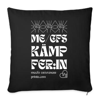 ME/CFS FIGHTER II 💪 - blanc - Housse de coussin décorative 45 x 45 cm - noir - Devant
