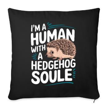 Igel Stachelig Tier Igel - Sofakissenbezug 45 x 45 cm - Schwarz - Vorne