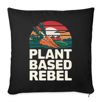 Végétarien Végétalien Végétarien Végétarien - Housse de coussin décorative 45 x 45 cm - noir - Devant