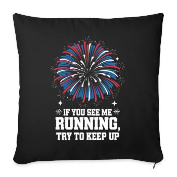 Pyrotechnie Feux d’artifice Pyrotechnie - Housse de coussin décorative 45 x 45 cm - noir - Devant