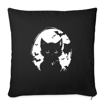 Little creepy cat - Sofa pillowcase 17,3'' x 17,3'' (45 x 45 cm) - black - Front