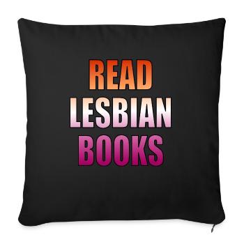 Read Lesbian Books - Sofa pillowcase 17,3'' x 17,3'' (45 x 45 cm) - black - Front