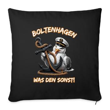 Boltenhagen, quoi d’autre ! - Housse de coussin décorative 45 x 45 cm - noir - Devant