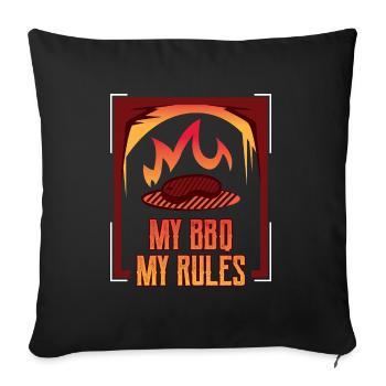 Grill BBQ My BBQ Règles BBQ Lover - Housse de coussin décorative 45 x 45 cm - noir - Devant