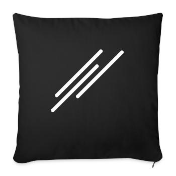 3 Strokes - abstract simple motif (Style) - Sofa pillowcase 17,3'' x 17,3'' (45 x 45 cm) - black - Front