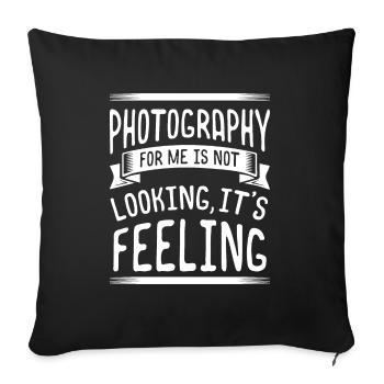 Ne pas regarder, Sentir la photographie Cadeau d’anniversaire - Housse de coussin décorative 45 x 45 cm - noir - Devant
