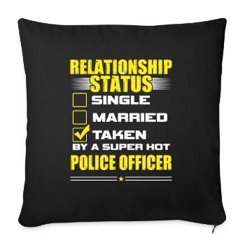 Drôle son et son cadeau Policier - Housse de coussin décorative 45 x 45 cm - noir - Devant