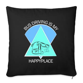 Chauffeur d’autobus scolaire Chauffeur d’autobus scolaire - Housse de coussin décorative 45 x 45 cm - noir - Devant