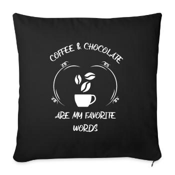 Coffee, espresso, coffee & chocolate - Sofa pillowcase 17,3'' x 17,3'' (45 x 45 cm) - black - Front
