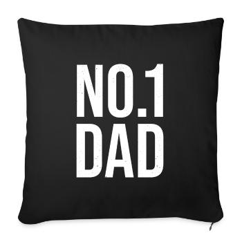 Number 1 Dad - Sofa pillowcase 17,3'' x 17,3'' (45 x 45 cm) - black - Front