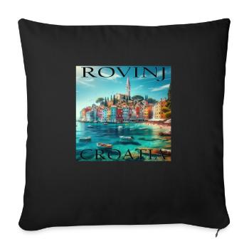 Rovinj Croatia Adriatic Coast - Sofa pillowcase 17,3'' x 17,3'' (45 x 45 cm) - black - Front