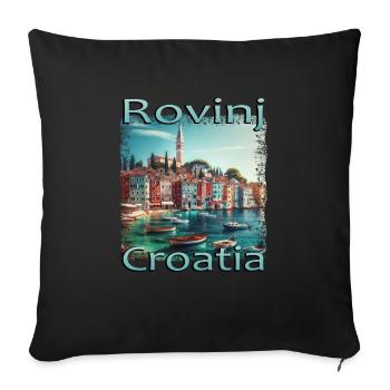 Rovinj Croatia Adriatic Coast - Sofa pillowcase 17,3'' x 17,3'' (45 x 45 cm) - black - Front