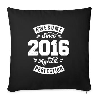Vintage 2016 birthday - retro 2016 - Sofa pillowcase 17,3'' x 17,3'' (45 x 45 cm) - black - Front