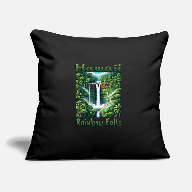 Hawaii rainbow waterfall lush forest Sofa pillowcase 17,3'' x 17,3'' (45 x 45 cm)