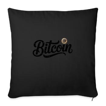 Bitcoin Logo - Crypto Coding Sticker - Sofa pillowcase 17,3'' x 17,3'' (45 x 45 cm) - black - Front