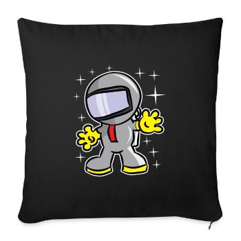 Astronautes étincelants cool - Housse de coussin décorative 45 x 45 cm - noir - Devant
