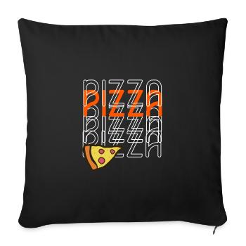 Pizza. - Housse de coussin décorative 45 x 45 cm - noir - Devant