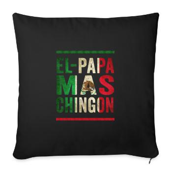 Père vintage mexicain qui dit design - Housse de coussin décorative 45 x 45 cm - noir - Devant