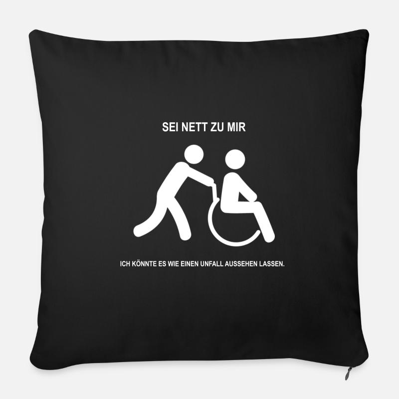 PFLEGER KRANKENPFLEGER SOZIAL ROLLSTUHL GESCHENK - Sofakissenbezug 45 x 45 cm - Schwarz